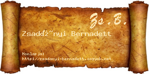 Zsadányi Bernadett névjegykártya